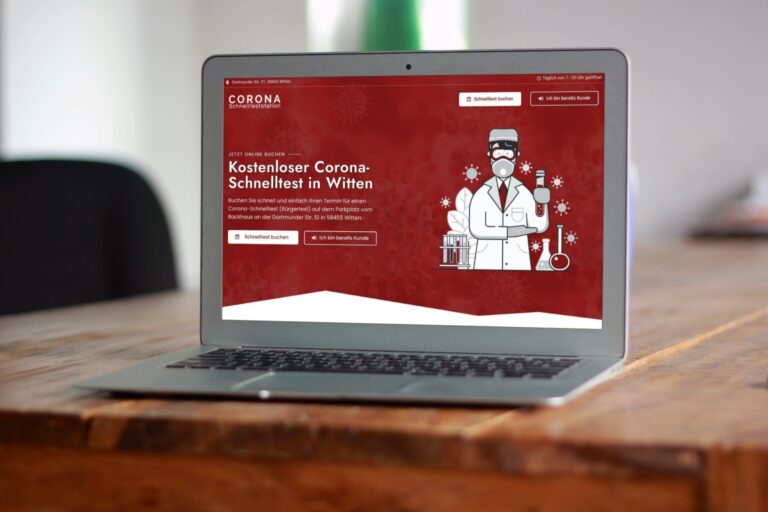 Website erstellen lassen - WebsiteWerk - Webdesign-Referenzen - Corona-Schnelltest - Witten