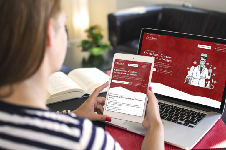 Website erstellen lassen - WebsiteWerk - Webdesign-Referenzen - Corona-Schnelltest - Witten