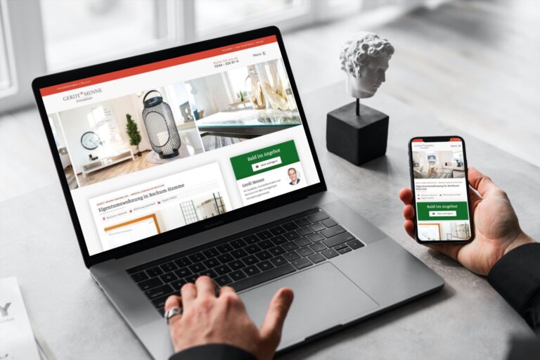 Website erstellen lassen - WebsiteWerk - Webdesign-Referenzen - Gerdt Menne Immobilien - Bochum